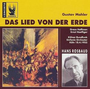 Hans Rosbaud / Mahler : Das Lied von der Erde (수입/PX7011)